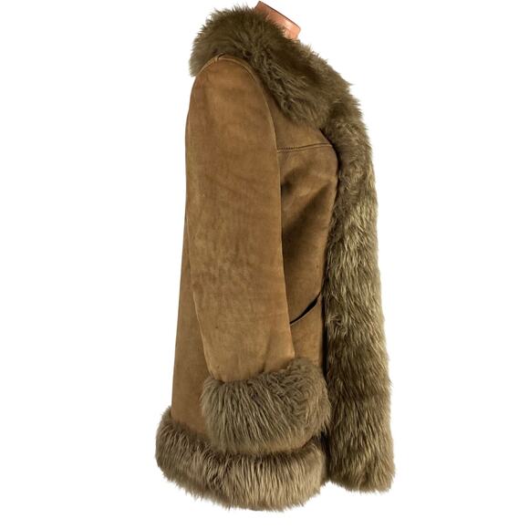 Genuine Shearling Sheepskin Penny Lane Leather Coat Made in Spain M-L - Picture 6 of 13